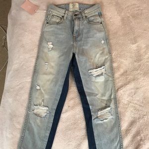 REVICE DENIM high waisted two toned skinny jeans